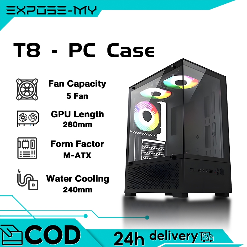 Computer Case With Tempered Glass Side Panel Good Heat Dissipation PC ...