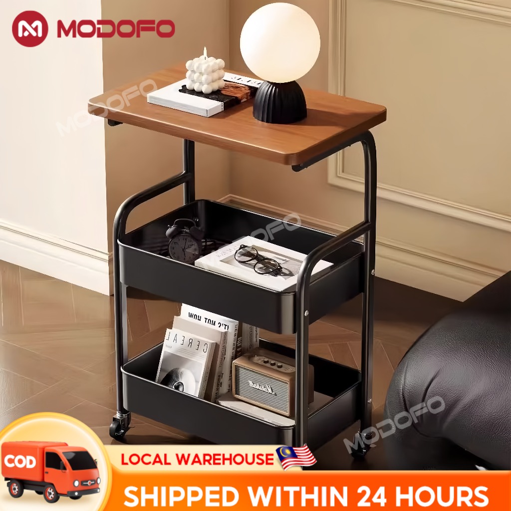 MODOFO 3 Tier Storage Rack Steel Trolley Rack Kitchen rak bertingkat ...