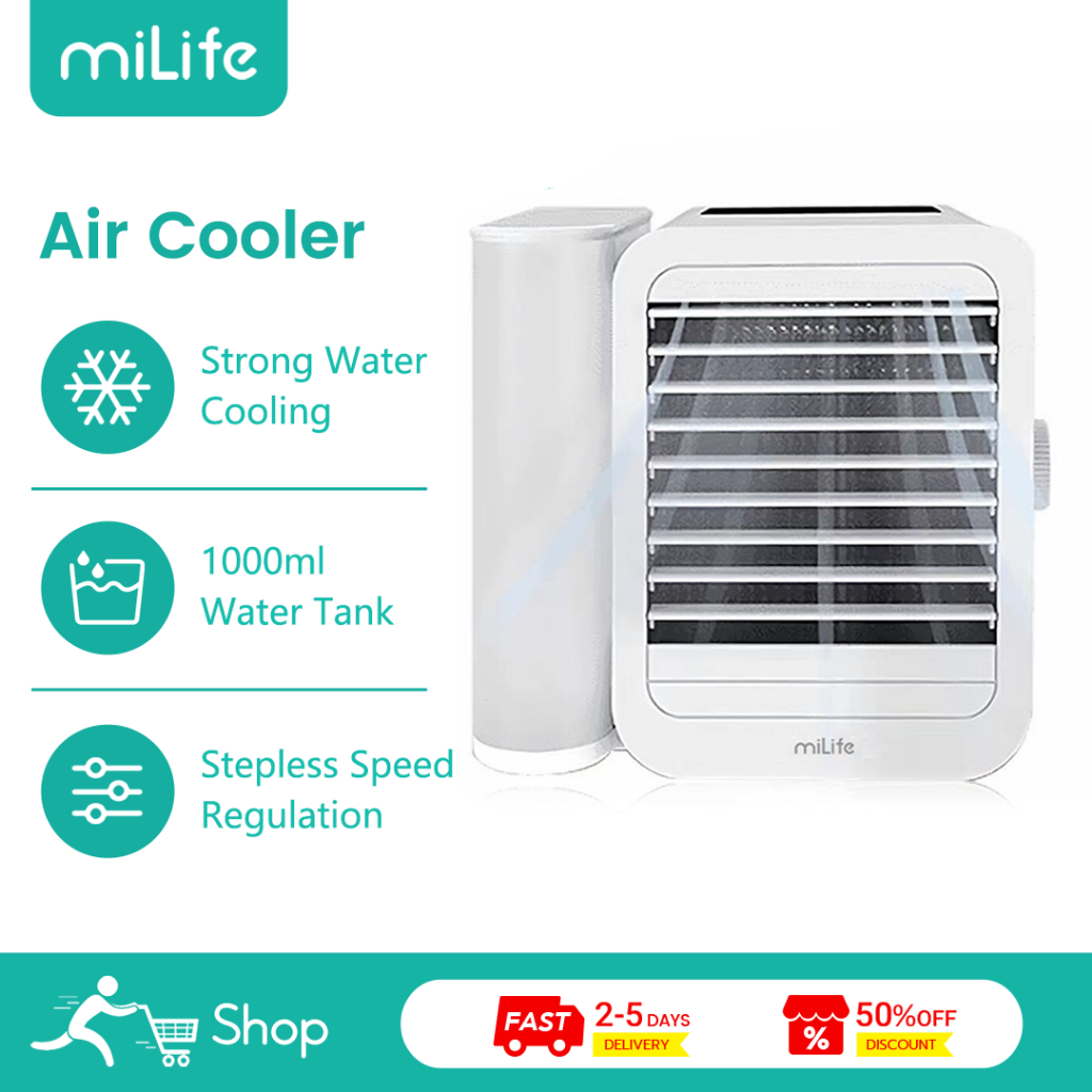 MiLife Air Cooler E15 1000ml Large Water Tank Strong Water Cooling Mist ...
