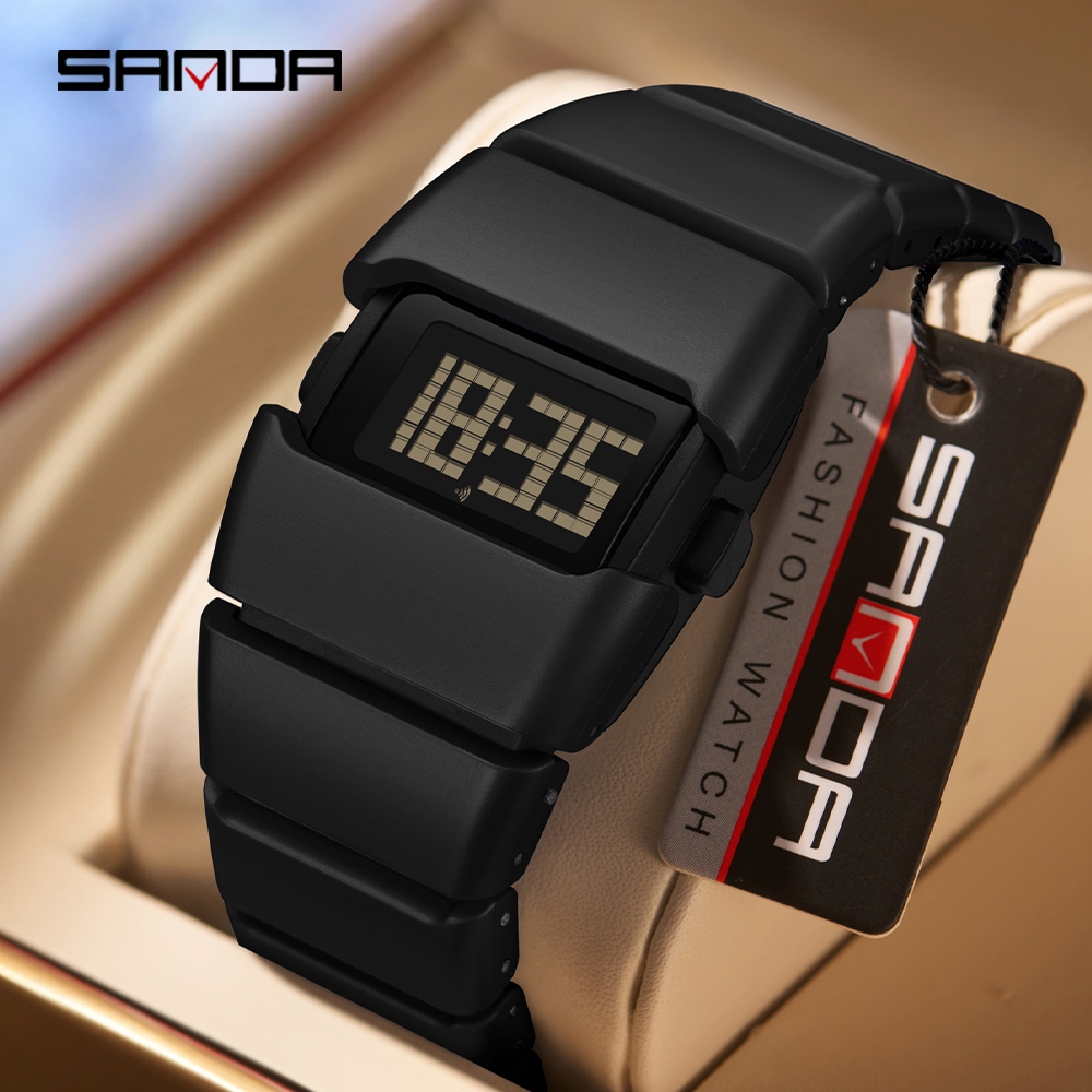 SANDA 9504 Luxury Men's Digital Watch Waterproof Stainless Steel ...