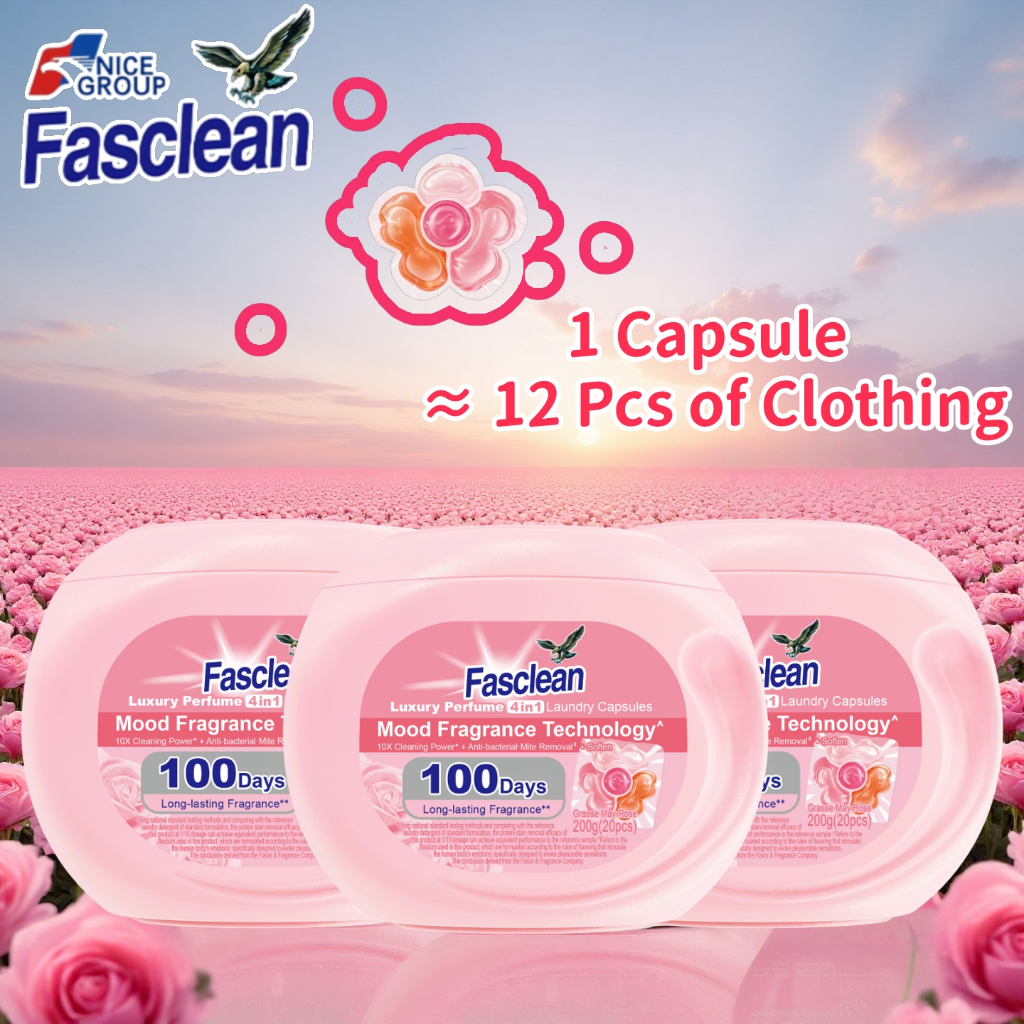 FASCLEAN 4-in-1 Laundry Detergent Capsules | 100 Days Luxury Floral ...