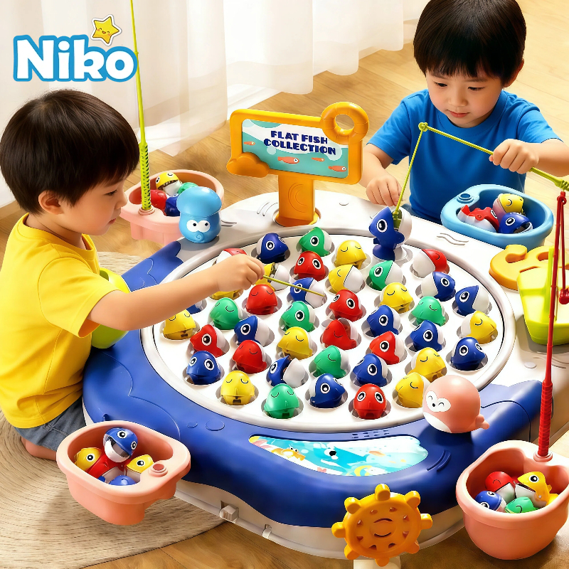 NIKO Magnetic Automatic Fishing Toy Electronic Musical Rotating Fishing ...