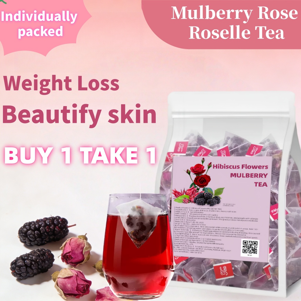 In Stock-【BUY 1 TAKE 1】Roselle Mulberry Rose Tea/Sweet-Sour Fruit ...
