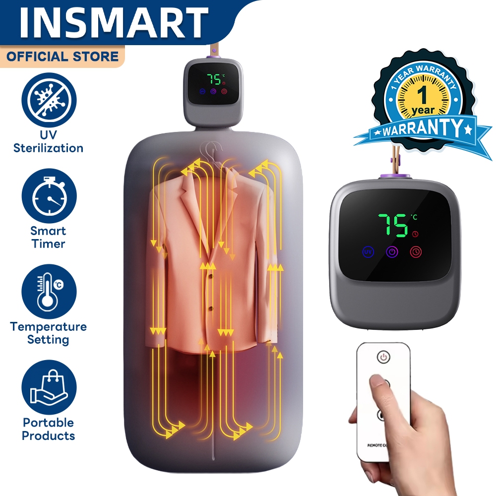 INSMART Foldable Clothes Dryer with Remote Control, High Power, and 8 ...