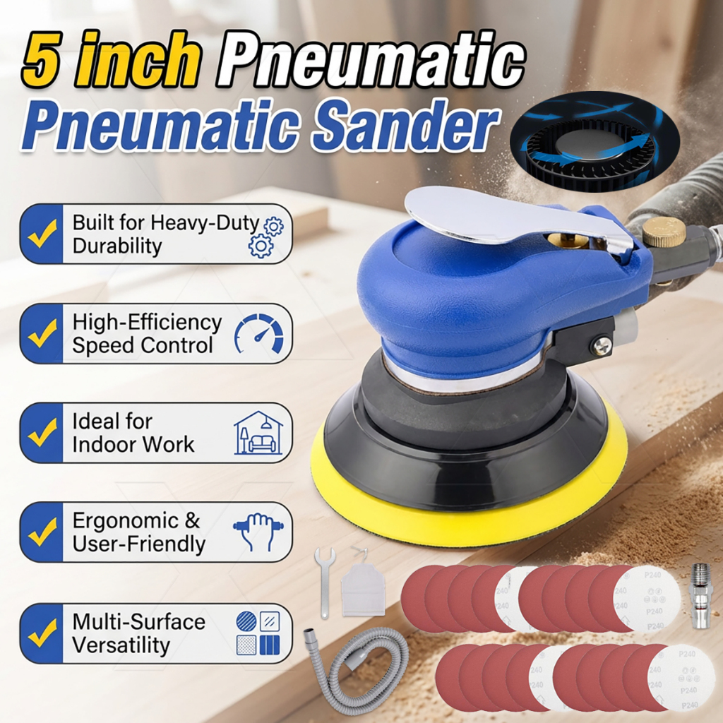 5 inch Pneumatic Sanding Machine Air Sander Polish Machine Car Polisher ...