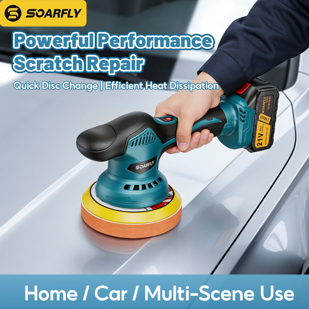 Cordless Car Polisher Waxing Machine Mesin Pengilat Kereta Handheld ...