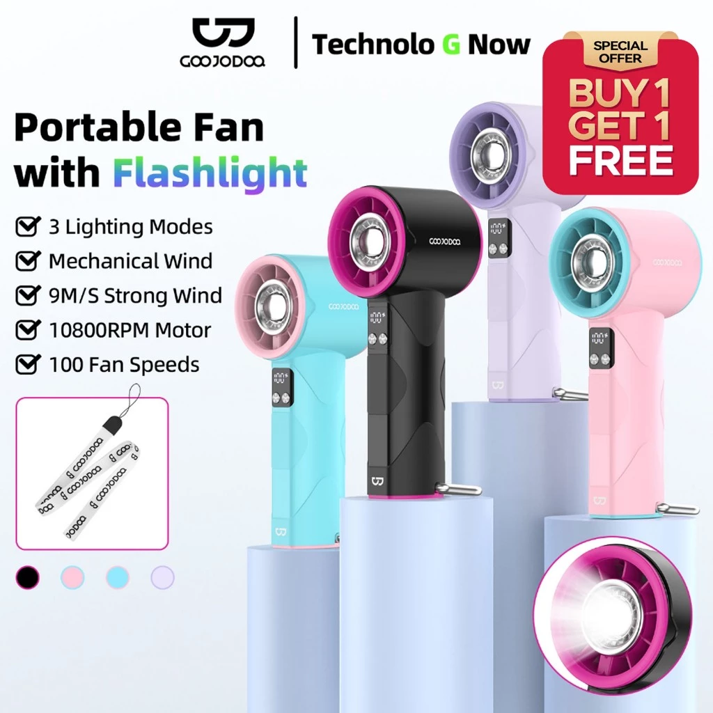 GOOJODOQ Turbocharged Handheld Mini Fan