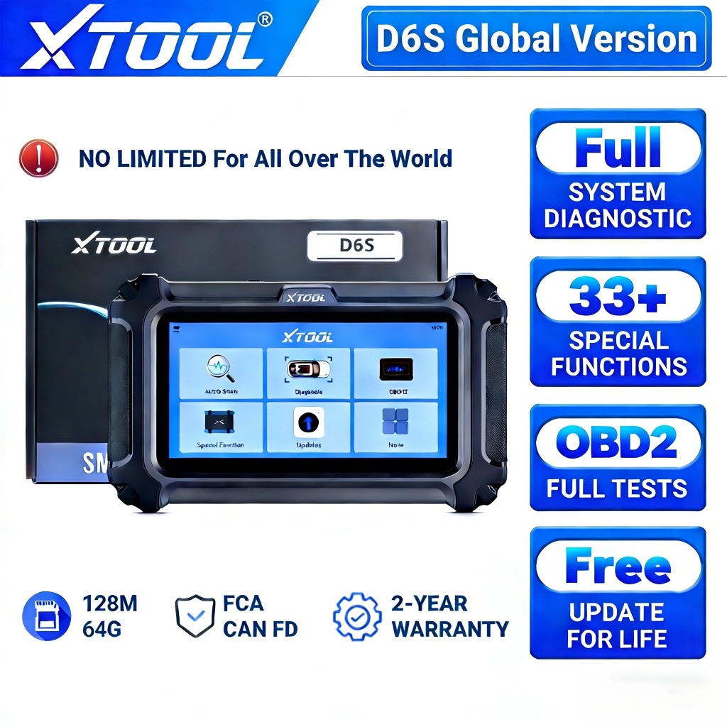 XTOOL D6S OBD2 Scanner for All Car, Full System Diagnostic with Free ...