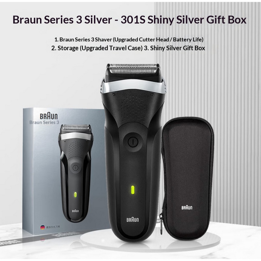 Braun Series 3 301s Electric Shaver for Men/Rechargeable Electric Razor ...