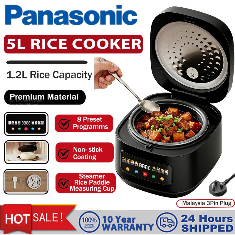 [𝟮𝟰 𝒉𝒐𝒖𝒓𝒔 𝒅𝒆𝒍𝒊𝒗𝒆𝒓𝒚] Panasonic 2L/5L Electric Rice Cooker Non Stick ...