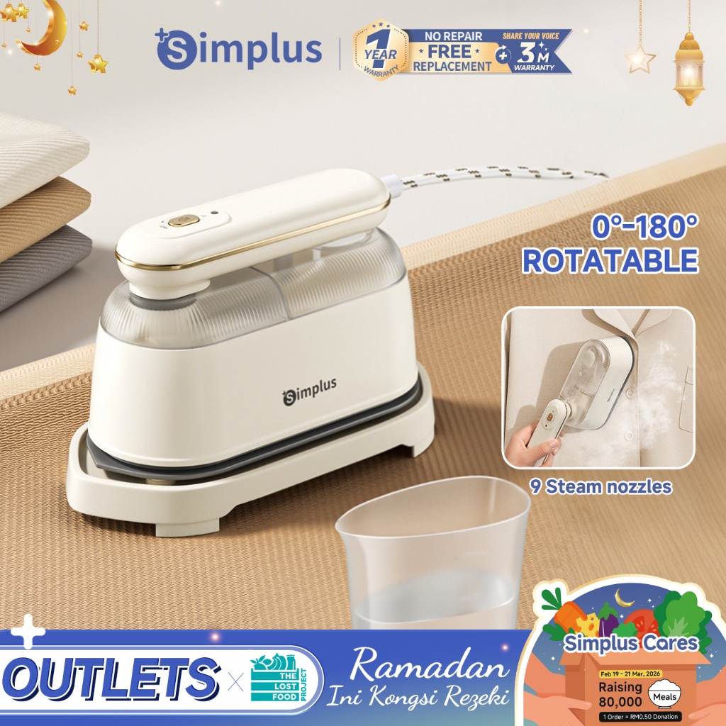 Simplus 1000W Steam Iron丨Dry & Steam Dual Use丨9 Steam Nozzles | 180 ...