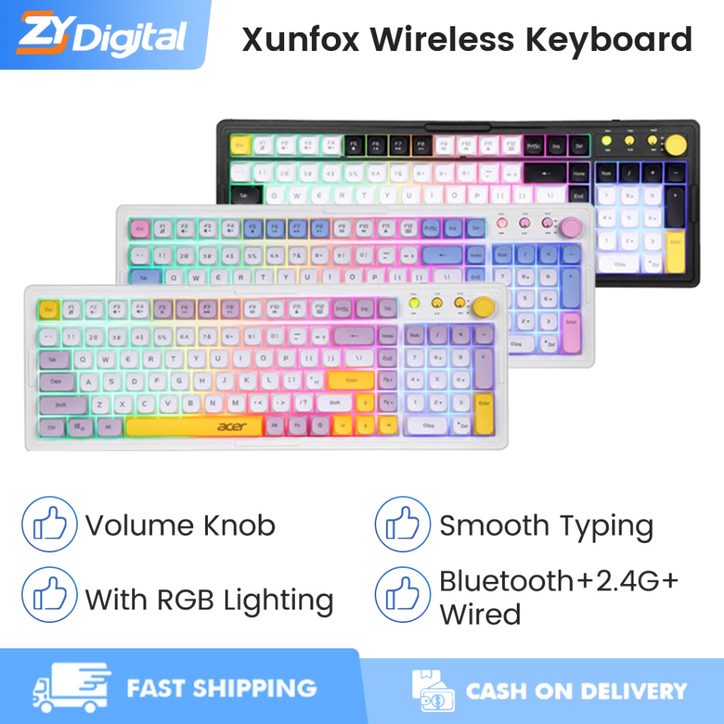 Acer Wireless RGB Keyboard 2.4G & Bluetooth & Wired third Mode Volume ...