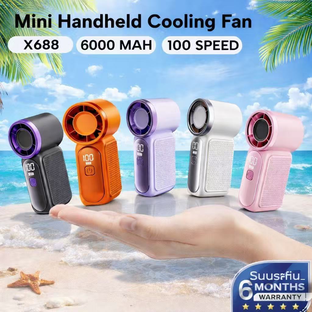 2026 New kipas Mini Fan Rechargeable Handheld Fan 1-100 Level Speed ...