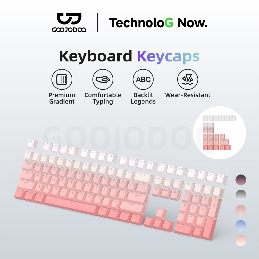 GOOJODOQ 133 key Mechanical Keyboard Keycaps Premium Gradient Design ...