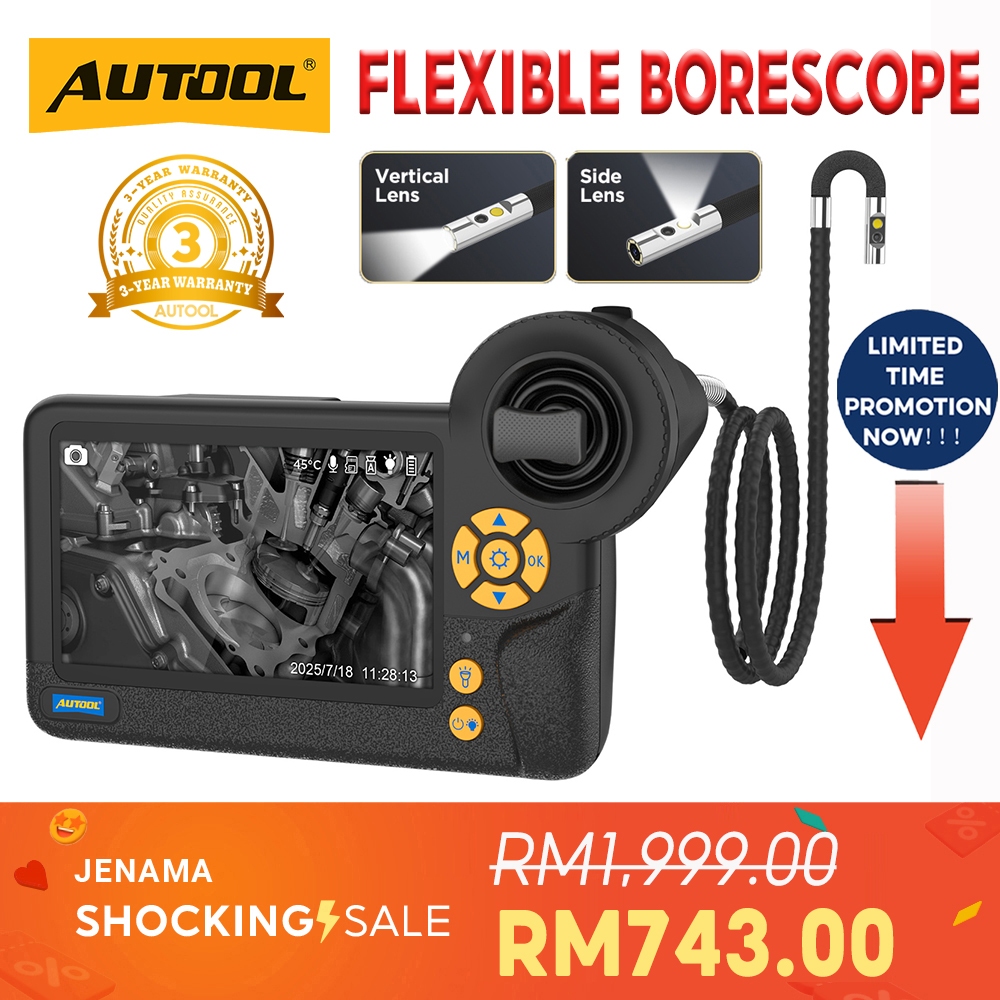 【Local Stock】AUTOOL SVB403 Endoscope Camera HD Display IP67 Waterproof ...