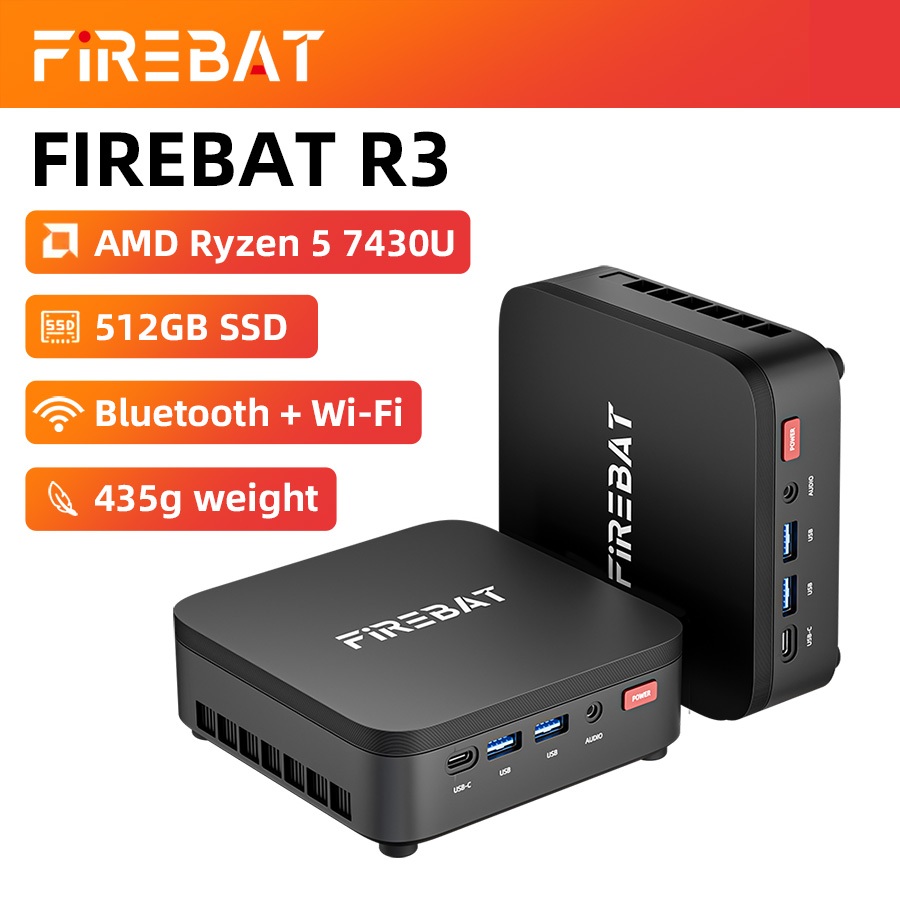 FIREBAT R3 NEW Mini PC AMD Ryzen5 7430U /AMD Ryzen3 4300U Windows 11 ...