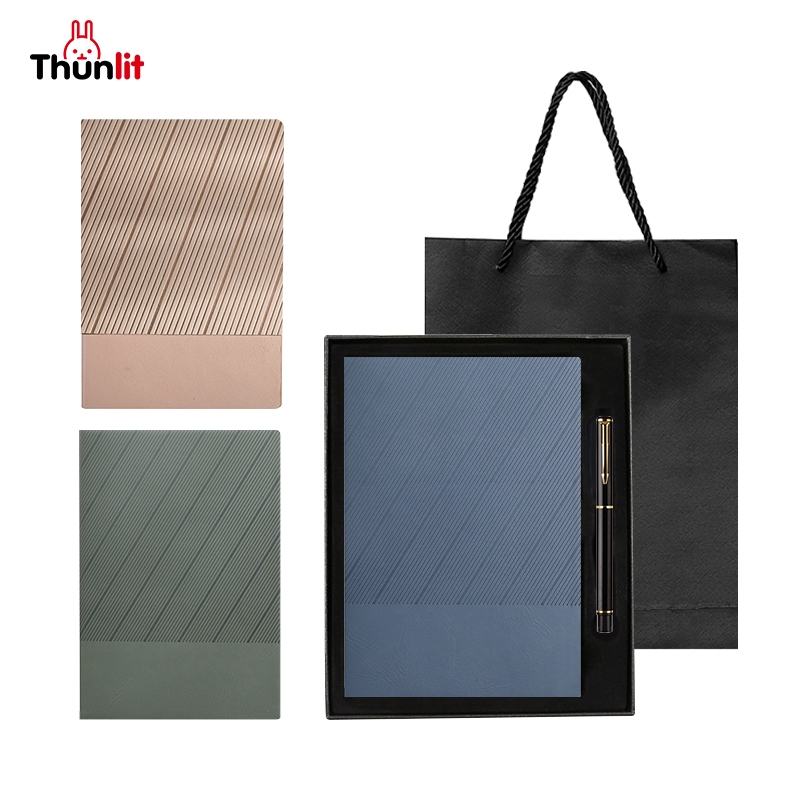 Thunlit Notebook and Pen Set A5 Simple Stylish Notepad Soft Cover Diary ...