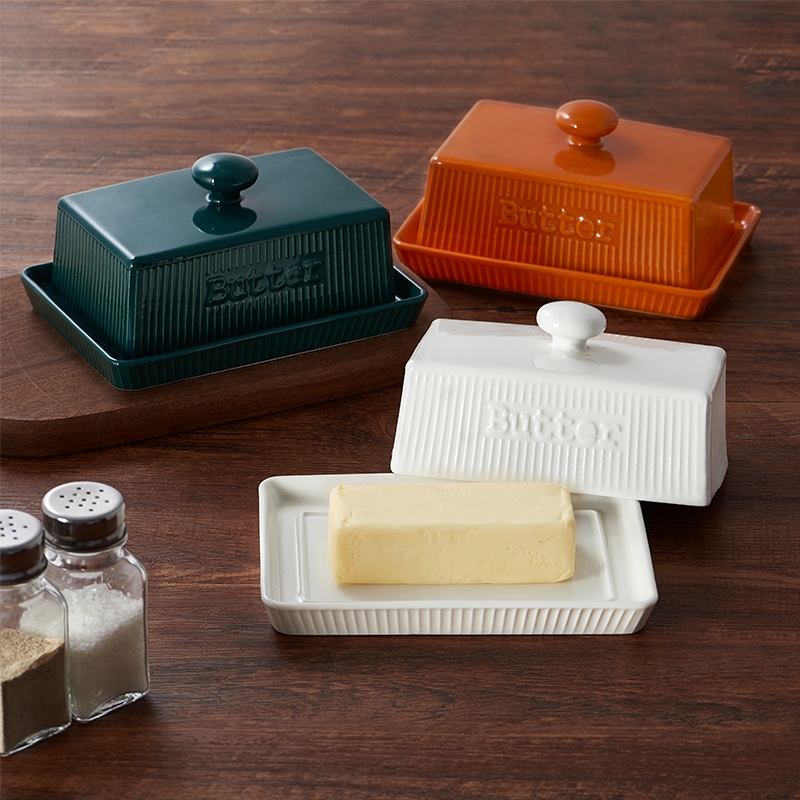 MBB Ceramic Butter Box with Lid & Free Knife - Perfect for Storing ...