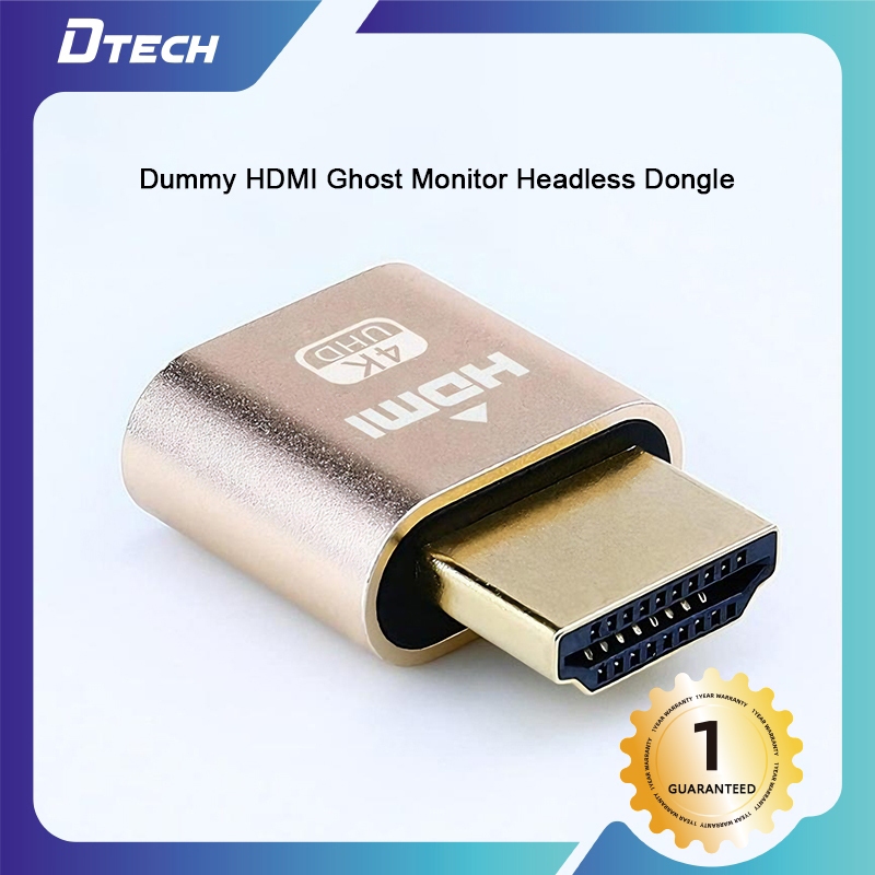 DTECH Dummy HDMI Ghost Monitor Headless Dongle Hdmi Dummy 4k Emulador ...