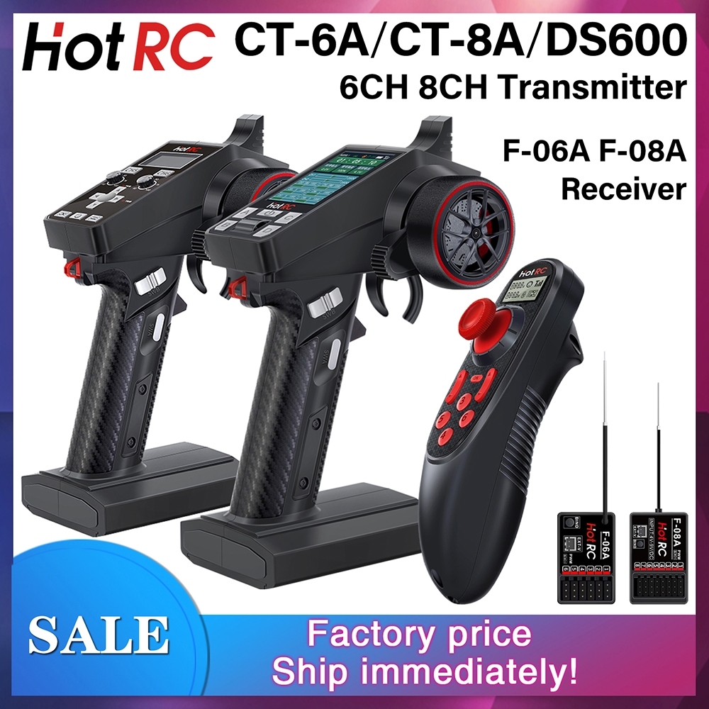 HotRC Transmitter CT-6A CT-10A DS600 6CH 8CH 10CH 2.4GHz Radio System ...