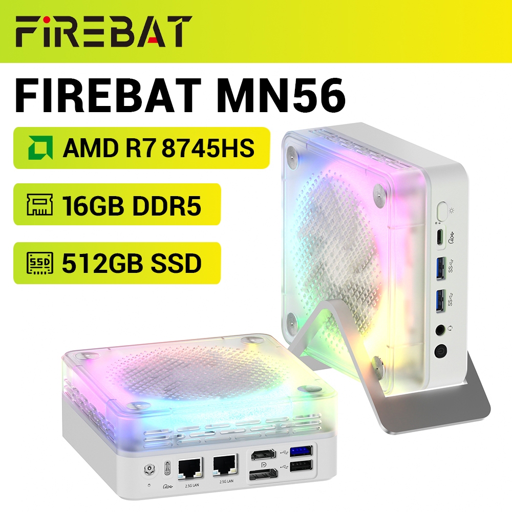 FIREBAT Mini PC, AMD Ryzen 7 8745HS, AMD Radeon 780M graphics card ...