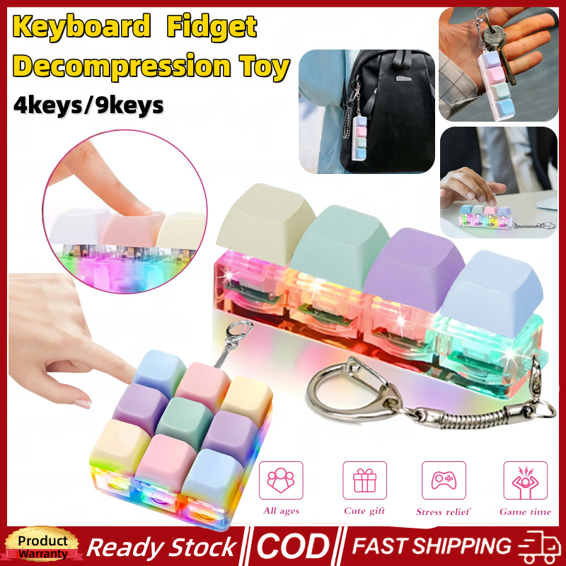 🔥Local Stock🔥4/9 Keys Keyboard Fidget Decompression Toy Fidgets Clicker ...