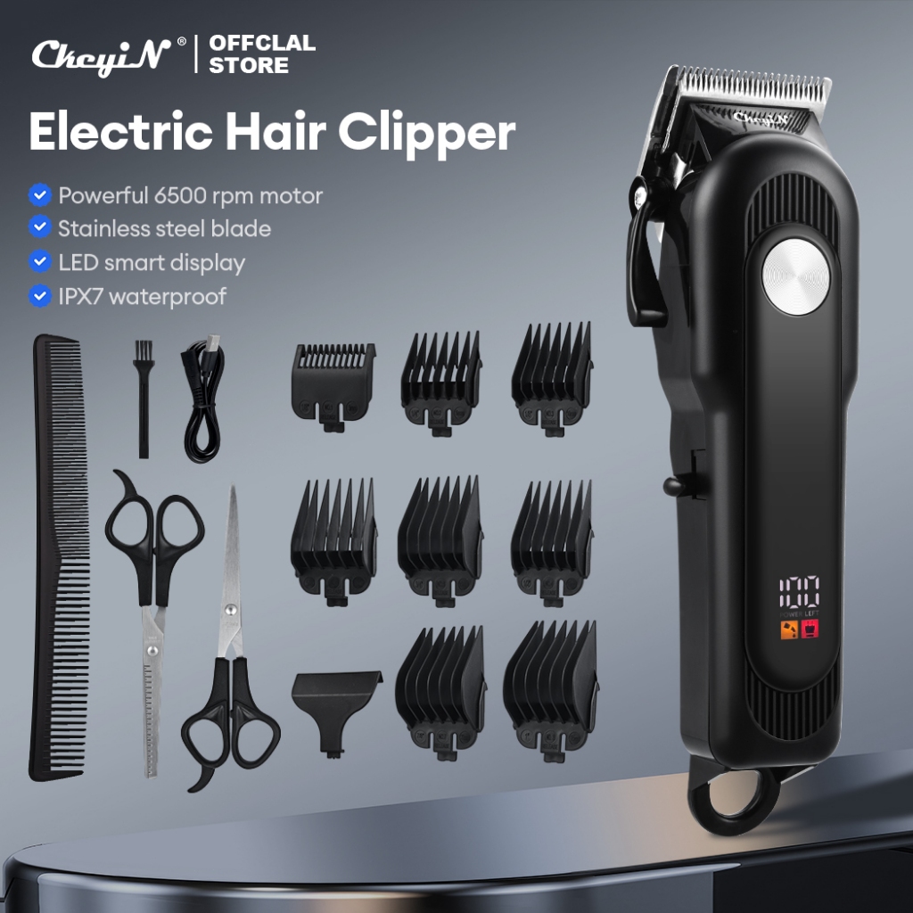 CkeyiN Cordless Hair Clipper Rechargeable IPX7 Waterproof USB Electric ...