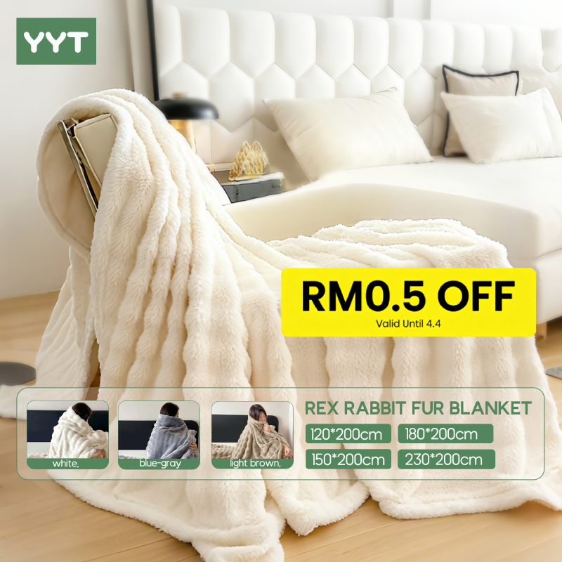YYT Soft Rex Rabbit Plush Blanket Sofa Blanket | Shopee Malaysia