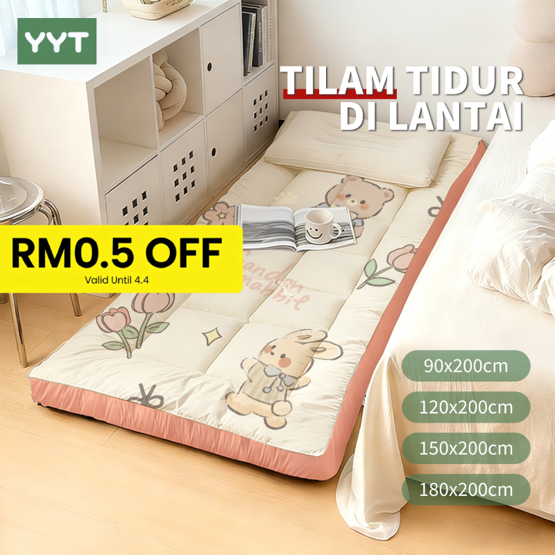 YYT 10CM Soy Fiber Foldable Bed Matress Satin Wrinkle Fabric Mattress ...