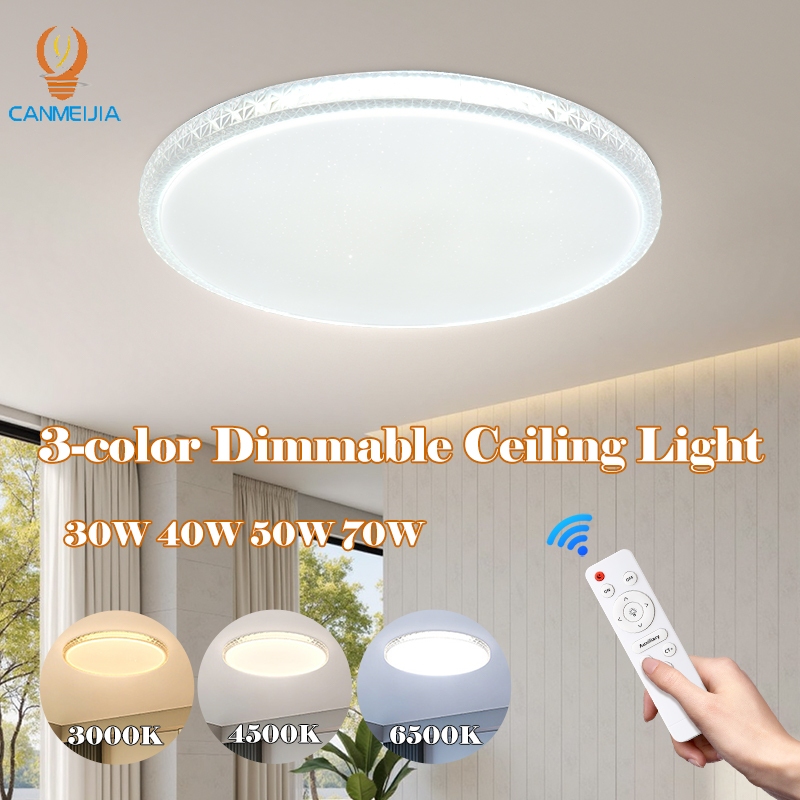 3 Colour Dimmable LED Ceiling Light With Remote Control Modern Ceiling ...