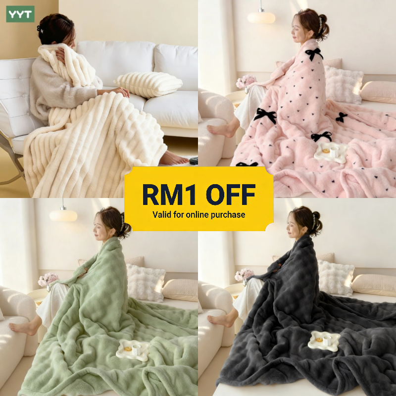 YYT Fleece Blanket Soft And Fluffy Comfortable To Wear Bedding Sofa Car ...