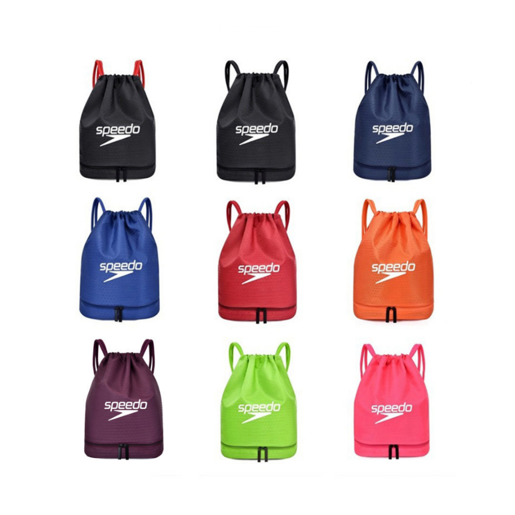 Speedo Dry Wet Separation Swimming Bag Drawstring Waterproof Backpack ...
