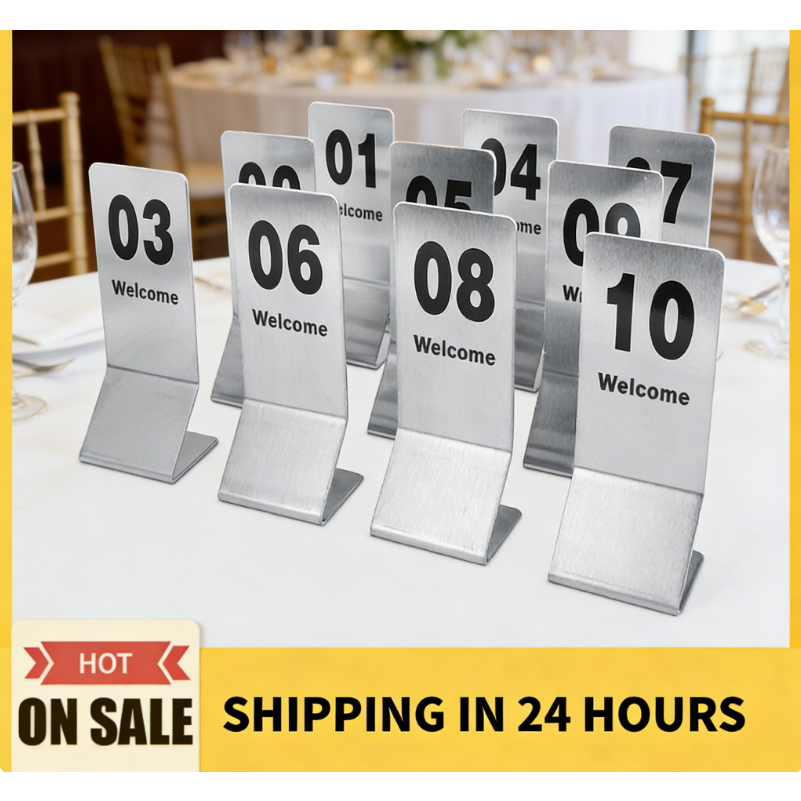 Table Numbers Props Stainless Steel Restaurant NO.1-100 Double-side ...