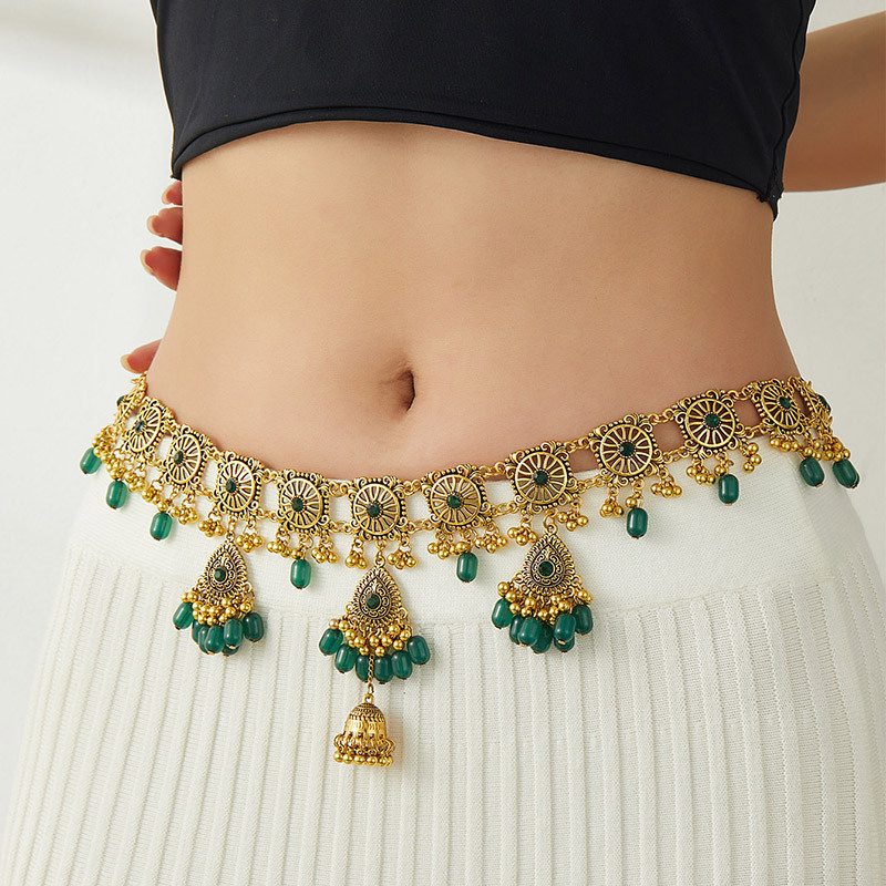 Indian Vintage Water droplet bells Tassels Hip Chain | Ottiyanam ...
