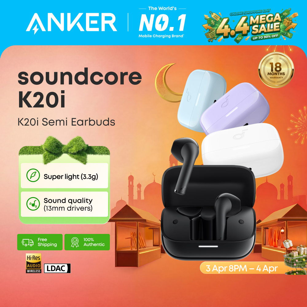 Soundcore by Anker K20i Semi Earbuds TWS Headphones Bluetooth Headset Wireless Earphones-A3994