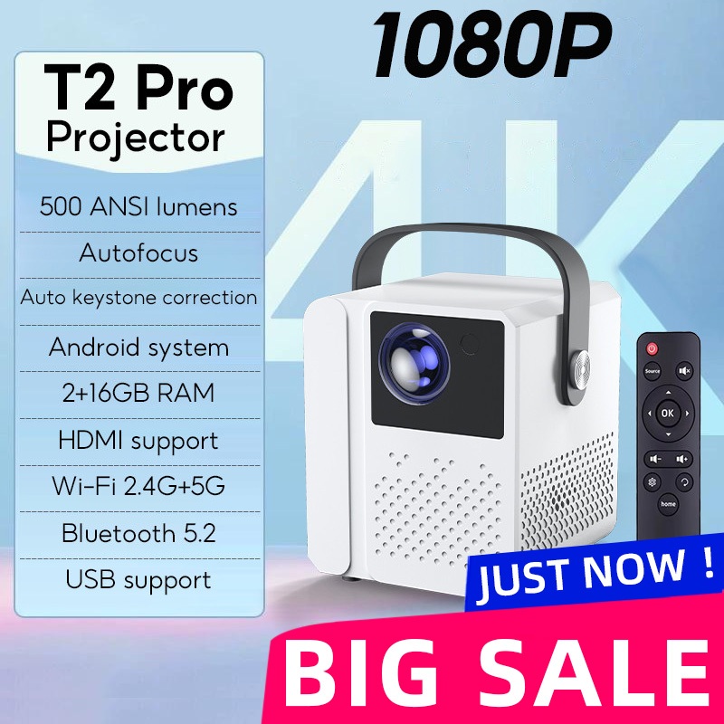 500 ANSI 1080P HD Portable Projector 2+16G Support Full HD Outdoor ...