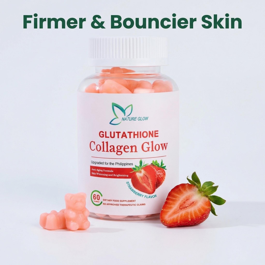 nature glow glutathione collagen glow ingredients - Cranberry Flavor, 60 Chewable Gummies Nature Glow Glutathione Collagen Glow
