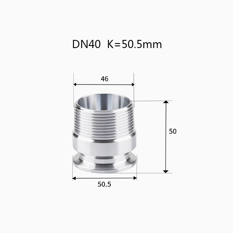 304 DN40 to DN50 Stainless Steel Sanitary Male/ Female Threaded Ferrule ...