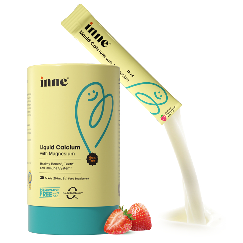 inne Liquid Calcium with Magnesium Strawberry Flavor 30 Packets ...