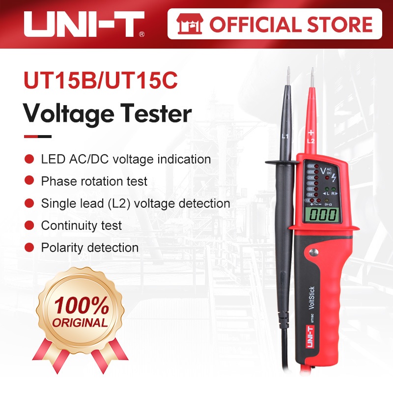 UNI-T UT15B UT15C Waterproof Type Voltage Tester LED AC/DC Voltage ...