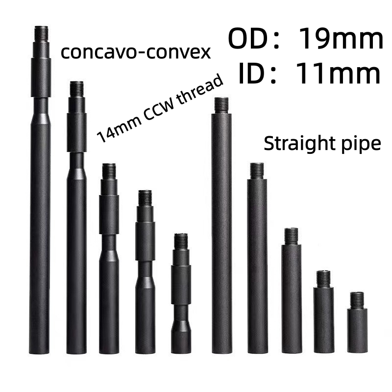14mm reverse thread Metal extension tube， 14mm CCW thread metal concave ...