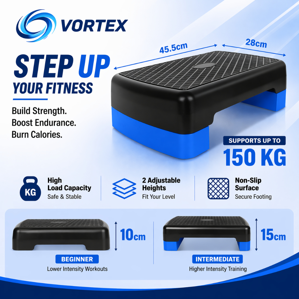 Adjustable Aerobic Stepboard Stackable Step-Up Board Home Exercise Non ...