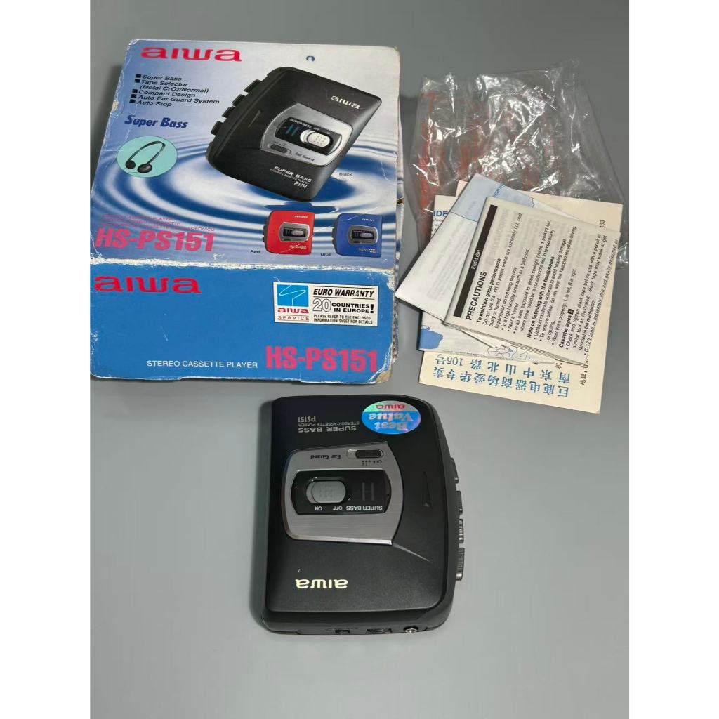 Aiwa HS-PS151 Cassette Walkman, New Old Stock, One-Touch Super Bass ...