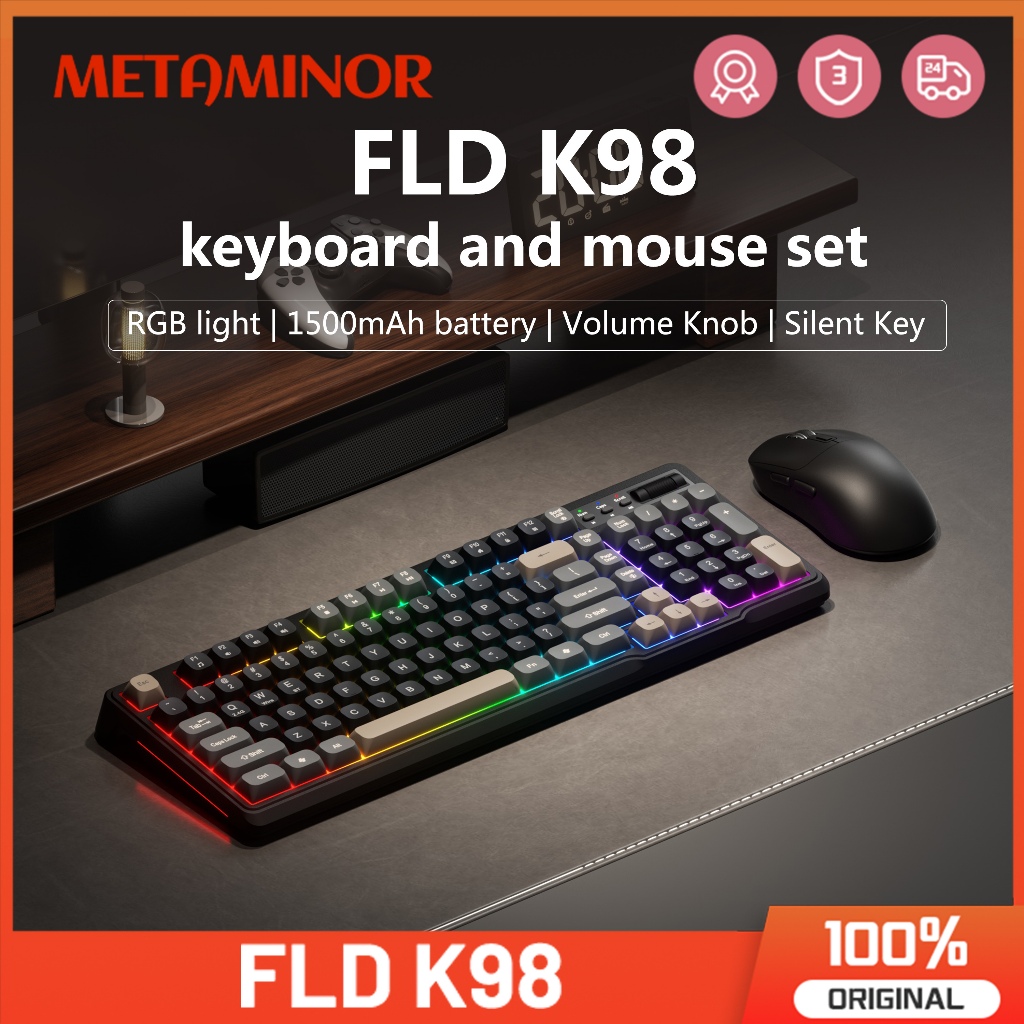 Meta K98 Bluetooth 2.4g Wired 3mode Silent Wireless Keyboard and Mouse ...