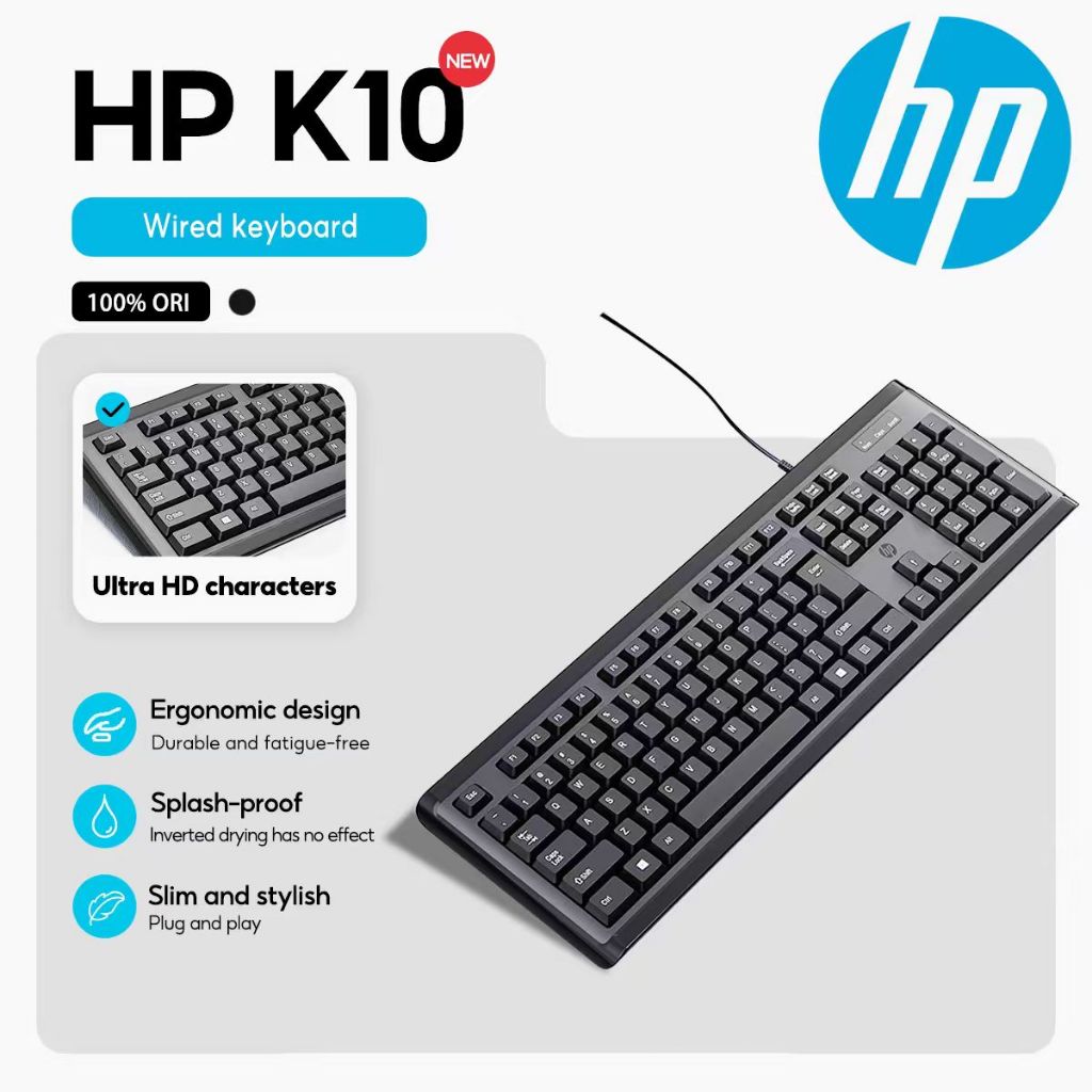 HP Wired Keyboard | 109-key Design & 26-Key Anti-Ghosting | Retro ...