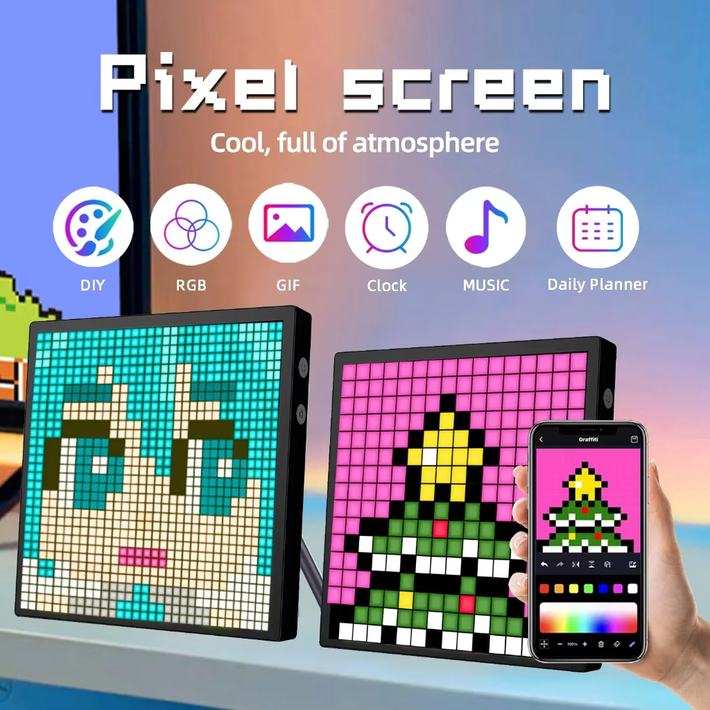 LED Matrix Pixel Display Smart Screen APP Control Programmable Night ...