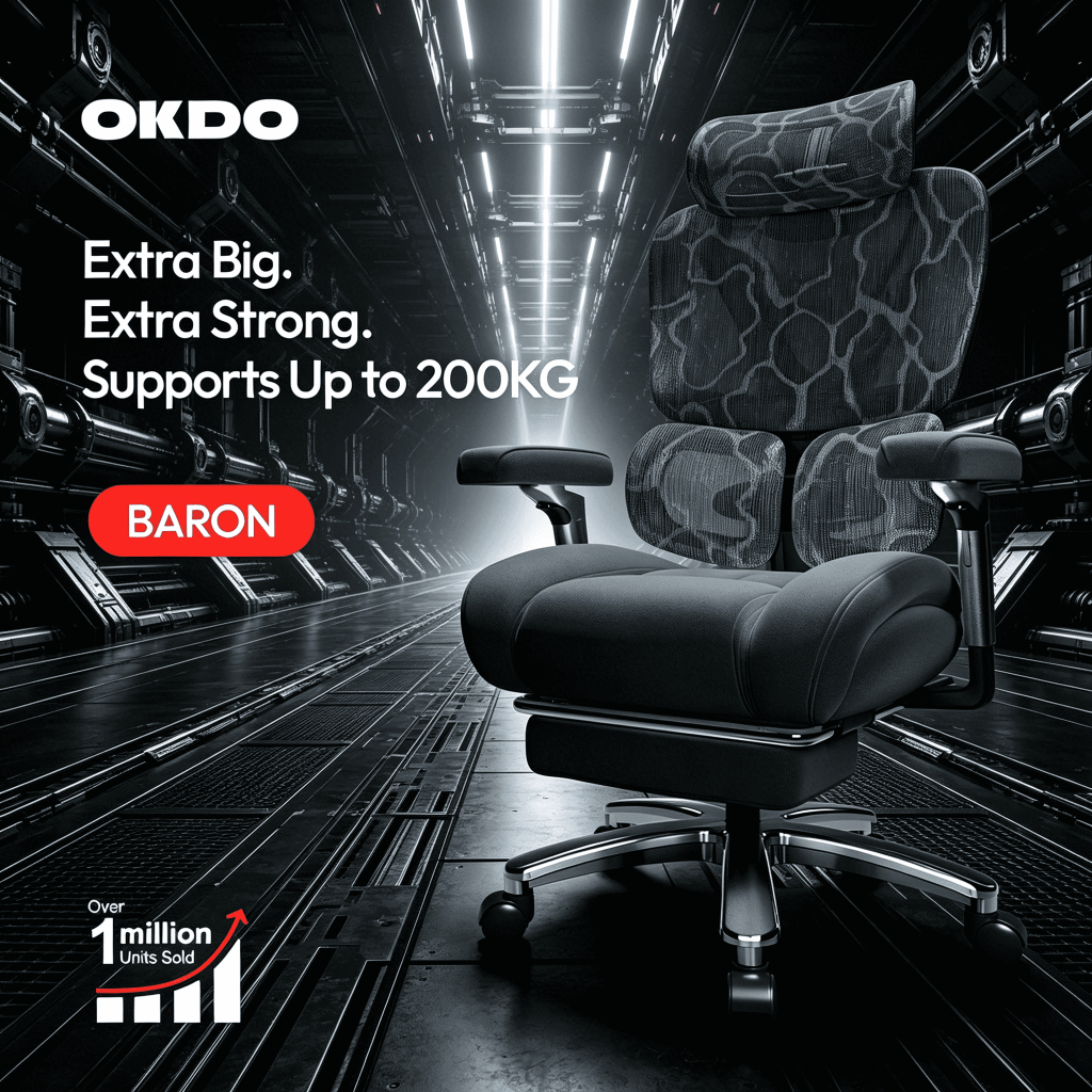 OKDO BARON Big & Tall Ergonomic Office Chair Gaming Chair kerusi besar ...