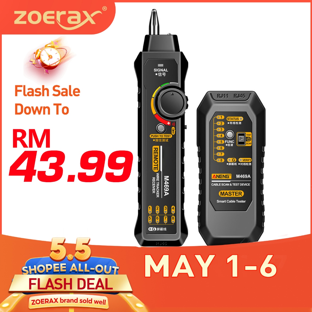 ZoeRax Wire Tracer Circuit Tester RJ45 RJ11 Cable Tracker Tone Tracer ...