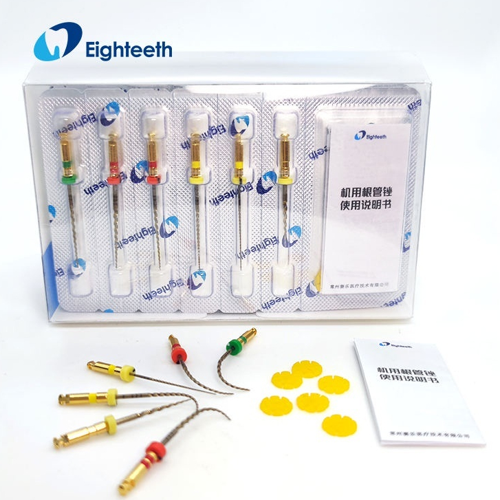 10Pack/Box Eighteeth E-FLEX Dental Root Canal File Gold Endo Rotary ...