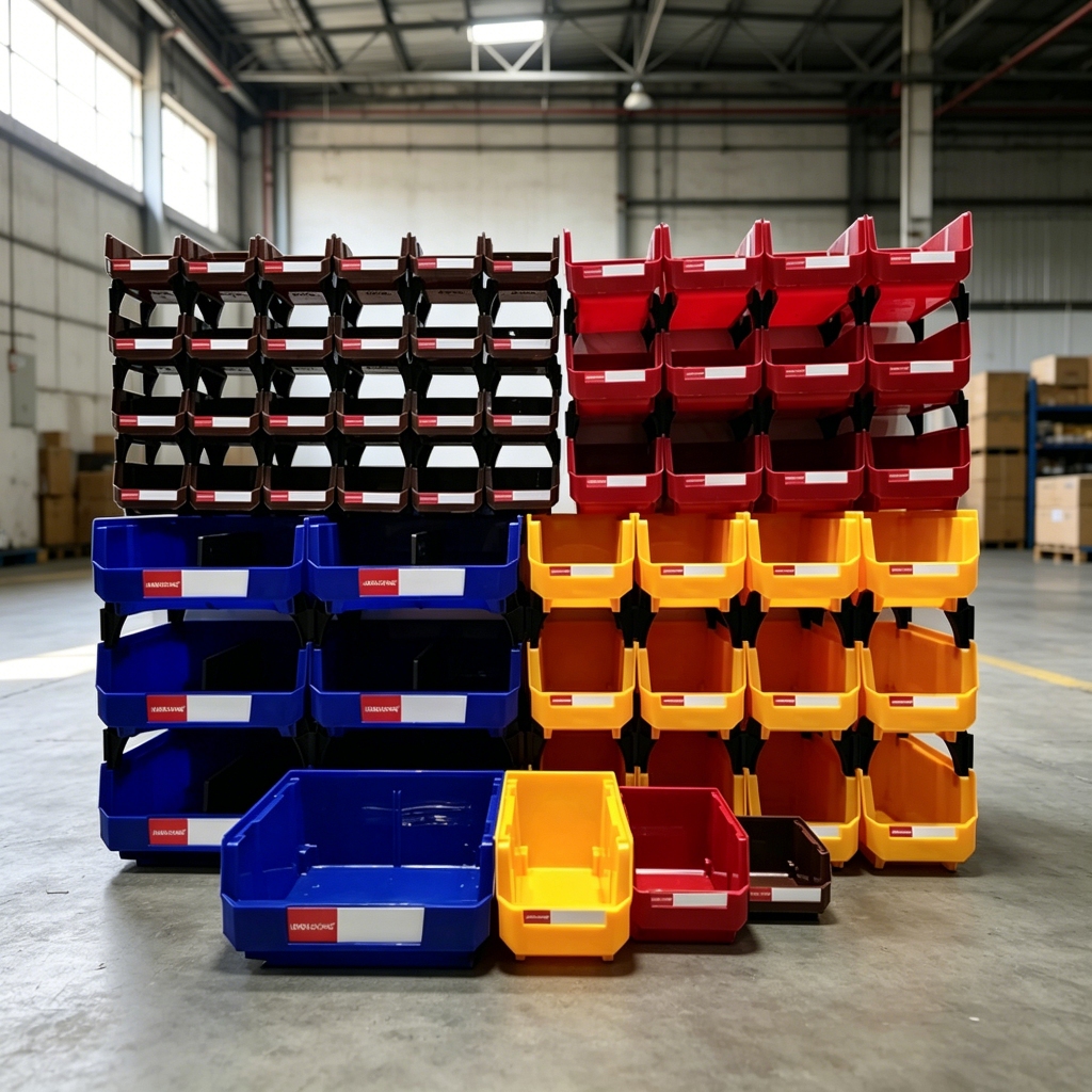 V Series Stackable Parts Storage Box Combination Set for Garage ...